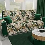 PETTI Artigiani Italiani - Copridivano Antimacchia, Copridivano 3 Posti con Braccioli, Salvadivano, Copridivano Reversibile, Copridivano Trapuntato, Tropical Verde, 100% Made in Italy