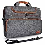 DOMISO 15-15,6 Pollici Borsa PC Impermeabile Custodia Messenger Ventiquattrore per Computer Portatile/Apple/Lenovo IdeaPad ThinkPad/HP Spectre x360 Pavilion 15 ENVY 15 / Dell, Grigio Scuro