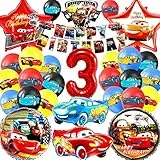 Palloncini Cars Compleanno 3 Anni, Cars Palloncini Decorazioni Compleanno Bambini Kit, 30PCS Car Decorazione Party Set, Festa Lattice Palloncino Palloncini di Alluminio Tema Addobbi Compleanno