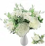 Tyzourib 4 Pezzi Mazzo di Fiori Fiore Artificiale Peonia Ortensie Finte Realistiche Bouquet da Sposa Fiori di Seta Decorazioni Casa Fiori per Partito Decorazioni Vaso Matrimonio (Rosa)