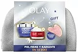 Olay Set Regalo Con Crema Notte Retinol24 E Crema Da Giorno Regenerist Dimensioni Viaggio Per Una Pelle Liscia E Radiante, Con Niacinamide E Peptidi Trousse E Pietra Gua Sha