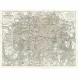 Map Bacon 1883 London City England Plan Chart Unframed Wall Art Print Poster Home Decor Premium Carta geografica Londra Città Inghilterra Parete Manifesto Casa