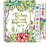 AEYAKA Agenda 2023 Settimanale A5 Agenda Giornaliera 2023 Gennaio 2023 - Dicembre 2023 con pagine per le note a puntini Chiusura Elastica, Segnalibro Planner mensile 15,8 x 21,7cm