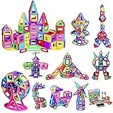 HappyGoo 146 Pezzi Costruzioni Magnetiche per Bambini, Mini Blocchi Magnetici, Gioco Magnetico, Giochi Intelligenti e Educativi per Bambino da 3-8 Anni con Diverse Forme
