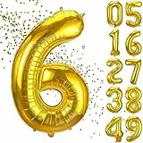 YuSaug Compleanno Palloncino Numero, 40'(100cm) Palloncino Foil Da 0 a 9 Palloncino Elio Oro, Foil Palloncino Gigante Decorazione per Mosche Compleanno Gonfiabili Elio o Aria-6