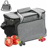 LoQuick Borsa pranzo isolata 15L, 31 x 19 x 23 cm borsa frigo portatile leggera, borsa frigo portatile pieghevole, borsa pranzo isolata impermeabile, per Uomo/Donna/Bambino
