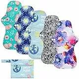 Rovtop 5 Pezzi 35cm Assorbenti Lavabili, Lavabili in Fibra di Bambù/Panno Mestruale+ 1 Mini Borsa da Trasporto, Economico ed Ecologico Rispetto Agli Assorbenti Monouso