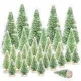 MEJOSER 30 Pz Mini Albero di Natale Artificiale Sisal Neve Alberelli Decorativi Piccolo Miniature Natalizie Decorazioni da Tavolo Addobbi Natalizi Ornamenti Casa Fai da Te