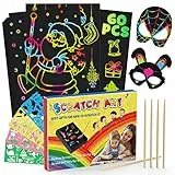 Dmazin g Scratch Art Bambini, Regalo Bambina 4-10 Anni Giochi Creativi Bambina 5 6 7 8 9 10 Anni Giochi Bambina 6 7 8 Anni Femmina Regali Natale Bambini 2021 Regalo Bambino 7 8 9 Anni Maschio