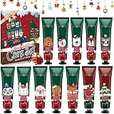 Crema Mani Set 12Pezzi, 10Pezzi Crema Mani Regali Natale Donna, 2 Pezzi Crema per i Piedi Secche e Screpolate, Crema Idratante, Regalo di Crema Set per le Mani Natale per Donna Euomo