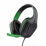 Trust Gaming GXT 415X Zirox Cuffie Gaming Leggere per Xbox Series X/S con Driver da 50 mm, Jack Audio 3.5 mm, Cavo 1,2 m, Archetto Regolabile, Cuffie con Microfono Over-Ear - Nero/Verde