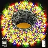GYLEFY Luci di Natale Esterno 100m Catena Luminosa 800 LED Stringa Impermeabile Luci Natalizie da Esterno con Telecomando Ghirlanda LED Decorazioni Natalizie per Albero Natale Giardino Multicolore