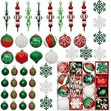 Set di decorazioni per albero di Natale, palline per albero di Natale, decorazioni per albero di Natale, 50 decorazioni per albero di Natale
