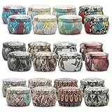 YINUO LIGHT Contenitori di Candele Vuoti, Scatola di Metallo Riutilizzabile con Coperchi, Contenitori di Candele per la casa (24PCS-Farbe)