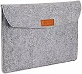Amazon Basics - Custodia a guaina in feltro, per laptop 15,4 Pollici (39 cm), Colore: Grigio chiaro