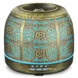 500ml Diffusore di Oli Essenziali, SALKING Ultrasuoni Umidificatore, Metallo Diffusore di Aromi con 7 Colori LED Luce Notturna, Aromaterapia Diffusore Senza BPA, Profumazione Ambiente Senza BPA