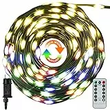 HOVVIDA Cadena Luminosa 40M 400 LED, Bianco Caldo e Multicolore 2 in 1 31V Stringa di Luci per Natale Impermeabile IP65, 6 Modalità di Luce, con telecomando per Natale, Compleanno, Festa