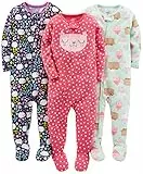 Simple Joys by Carter's Pigiama in Cotone con Piede Aderente Bambine e Ragazze, Pacco da 3, Dolci/Floreale/Gattini, 3 Anni