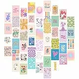 Bubuny Set di poster decorativi da parete, 50 pezzi, stile boho, per camera da letto, collezione di foto, poster vintage per dormitori, decorazioni per ragazze e adolescenti
