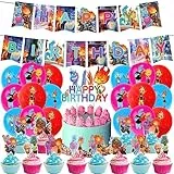 Simmpu 32 Pezzi Palloncino Elemtal, Elemtal Decorazioni Compleanno,Elemtal Palloncini in Lattice Striscioni Torta Topper per Feste di Compleanno per Bambini, Friends Party Supplies