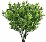 GGISUI 4 Pezzi Piante Artificiali Verde Piante Finte di Plastica Piante Finte da Esterno Interno Foglia di Crisantemo Arbusti Bouquet Primavera Estate Dec