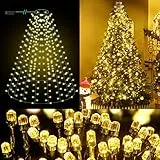 ELKTRY Luci Albero di Natale, 400LED 2M Mantello Luci Albero di Natale, [LED Diamantate] Catena Luminosa con 8Modalità Temporizzatore Impermeabili per Albero di Natale 180/210/240/270cm, Bianco Caldo