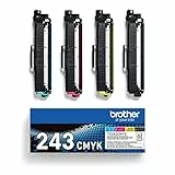 Brother TN-243CMYK Toner-Multipack 4 Toner Originali, 1.000 Pagine, Nero/Giallo/Magenta/Ciano