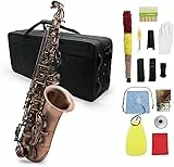 Btuty Eb E-flat Sassofono Contralto Rosso Bronzo Sax Abalone Shell Chiave Carve Pattern con Caso Guanti Panno di Pulizia Cinghie Spazzola