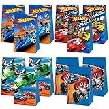 BSNRDX 12 pezzi Borse da Festa per auto da corsa, Hot Wheels Racing Sacchetti Regalo di Carta Sacchetti Regalo Compleanno Sacchettini Compleanno Bambini per Confezionare Regali, Festa, Natale