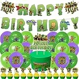 Simmpu 34 Pezzi Palloncino Ninja, Ninja Decorazioni Compleanno,Ninja Palloncini in Lattice Striscioni Torta Topper per Feste di Compleanno per Bambini, Friends Party Supplies