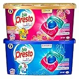 Bio Presto Power Caps Classico Detersivo Smacchiatore in Capsule per Lavatrice da 40 caps + Color per Capi Colorati con Salva Colore da 40 caps - 80 Lavaggi Totali