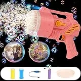 Macchina per Bolle per Bambini, GuKKK 69 Fori Automatico di Pistola Bolle di Sapone, Soffiatore di Bolle Silenzioso con Luci 4000+ Bolles/min,Sparabolle di Sapone,Feste Estive all'aperto Regalo Nozze