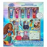 Townley Girl Disney La Sirenetta Set Trucco Cosmetico Scintillante per Ragazze con Adesivi per Unghie Smalto Lucidalabbra - 11 Pezzi| Rifacimenti| Regalo di compleanno per ragazze sopra i 3 anni