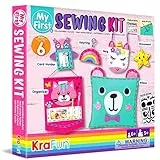 KRAFUN Kit da Cucito per Bambini, Feltro Fai da Te per Principianti, Arti e Mestieri, Include 6 semplici progetti di Bambole e Cuscini, Istruzioni di Peluche, lavoretti creativi per Ragazze