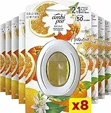 Ambi Pur 8 Profumatori Per Ambienti, Bagno, Fragranza Arancia e Neroli, Diffusore Con Tecnologia Elimina Odori, Durata Fino A 45 Giorni