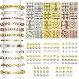 1740 Perline Distanziatori Kit Perline da Infilare Kit Gioielli Perline per Bigiotteria Fai Da Te per Monili Accessori Componenti per La Creazione di Gioielli,Bracciali,Collana(3 Colori)
