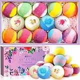 MAISITOO Bombe da Bagno,14 Pezzi Oli Essenziali Naturali Sale da Bagno Effervescente Trattamento Spa Fragrante,Set Bombe da Bagno Regalo Natale Compleanno