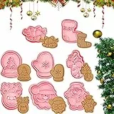 Tuofang Formine per Biscotti Natalizi, 8pcs Stampo per Biscotti Natalizi, Formine Biscotti Natale 3D, Formine Biscotti Plastica, forme assortite,per Decorare Biscotto, Dolci, Torta (B)