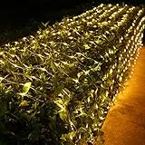 Joomer Rete Luminosa da Esterno 3,6 x 1,5m 360 LED Rete di Luci Natale con Timer 8 Modalità Catene Luminose Decorative per Interno Giardino Casa Balcone Terrazza Festa(Bianco Cald)
