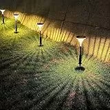 Whousewe - Luci solari da giardino impermeabili per esterni, impermeabili, IP65, per vialetti, sentieri, laghetti, passerelle, patio, cortile (confezione da 6)