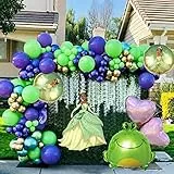 112 pz Tiana Principessa Palloncini Arco Ghirlanda Decorazione Del Partito Rana Palloncino Forniture Per Principesse Favore Tema Decorazioni Per Festa Di Compleanno