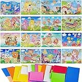 Fyihoxi 16 Pezzi Mosaico Adesivo Arte Appiccicoso Bambini Fai da Te Kit Mosaico Pittura Disegno Kit Mosaico Bambini Mosaici Arte Fai Da Te Adesivi Sticker Adesivo Arte Pittura per Bambini