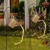 Hommdiy 2 Pezzi Luci da Giardino a LED Annaffiatoio a Energia Solare con Supporto, Luci da Giardino Creativa Esterno Impermeabile IP65, Lampada Decorativa da Appendere per Giardino Balcone Feste
