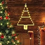 Geemoo Luci Decorazioni Natalizie con 50 cm LED Albero di Natale, Luci Natale a Batteria con Timer, 8 Modalità, Luci Addobbi Natale Interno ed Esterno per Finestre, Porta, Regalo (Bianco Caldo)