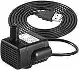 LEDGLE Pompa Acquario USB, Pompa Acqua 120L/H 1.5W