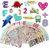 Vicloon Adesivi per Bambini 1000 Adesivi 3D, Puffy Adesivi per Regali Gratificanti Scrapbooking Inclusi Animali, Pesci, Lettere, Emoji, Dinosauri, Numeri, Frutta, Camion, Aeroplani e Altro(40 Fogli)