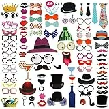 89Pz Photo booth props universale foto accessori fai da te colorati occhiali baffi labbra farfallino cappelli su bastoni per matrimonio partito,'Happy Birthday' Foto Props