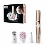 Braun FaceSpa Pro, Epilatore Viso Donna, Accessori per Epilazione e Pulizia Viso, Confezione Viaggio, Depilatore Donna Idea Regalo, SE921 Oro