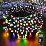 Moxled Luci Albero di Natale Colorate Catena luminosa 10M 100 LED, Luci di Natale con 8 Modalità, Funzione Timer e Memoria, Collegabile, Luci Natalizie da Esterno ed Interno, Cavo verde scuro