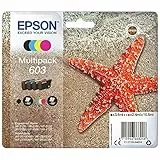 Epson Serie 603 Stella Marina - Cartucce originali per Stampante getto d'Inchiostro, Multipack 4 colori (Nero, Ciano, Magenta, Giallo) Formato STD, Stampa fino 130 pagine colori/150 Black, Pack Retail